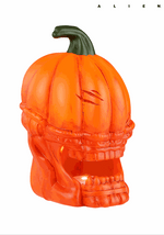 10-Inch Orange Light Up Pumpkin Alien Halloween Decoration - US 3581