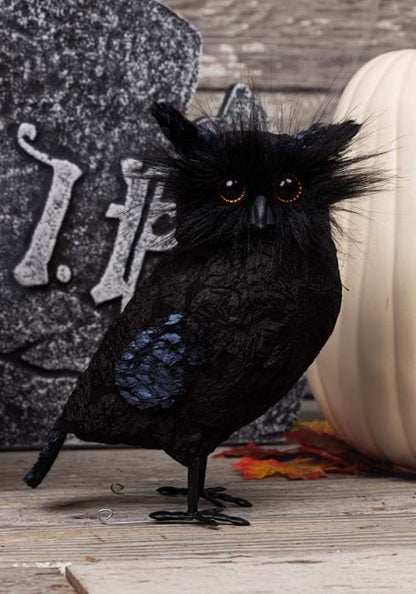 9-Inch Black Owl Prop Decoration - US 9793