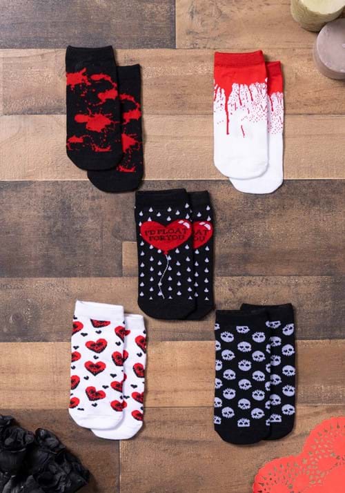 5 Pack Goth Valentine's Day Socks - US 3491