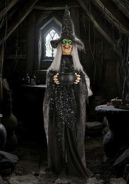 6.3FT Paisley the Potion-Maker Animated Witch Decoration - Scream Saver - US 1520