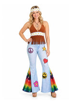 Women's Patchwork Hippie Costume - US 5643