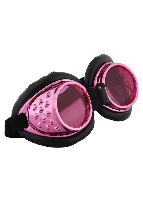 Pink & Black Radioactive Aviator Costume Goggles - US 5505