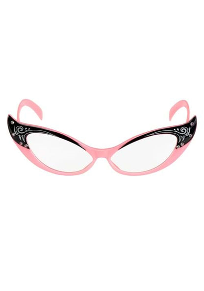 Vintage Cat Eyes Pink/Clear Glasses - US 7637