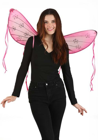 Pink Floral Costume Wings for Adults - US 6364