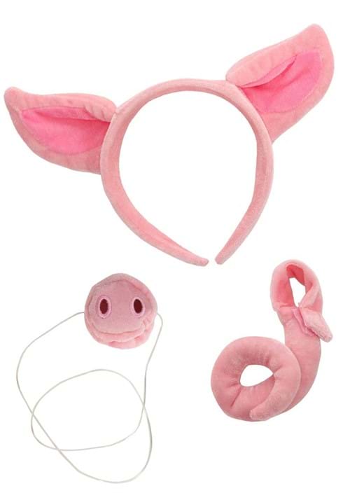 Pink Pig Nose, Ears and Tail Costume Accessory Set - US 9111