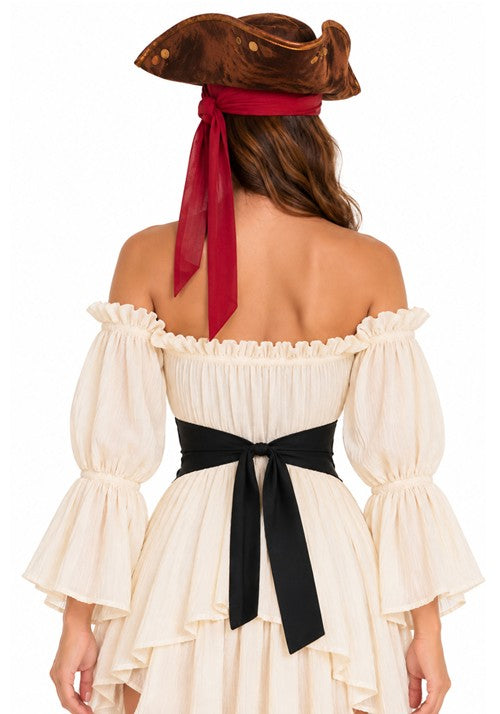 Pirate Black Cummerbund Costume Accessory - US 5831