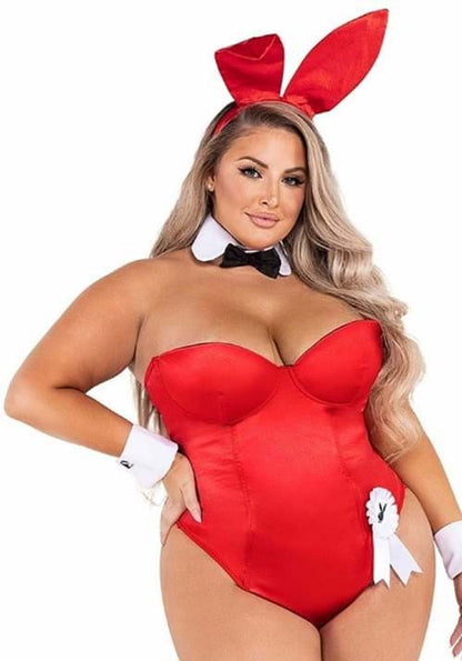 Women's Playboy Plus Size Red Bunny Costume - US 4655