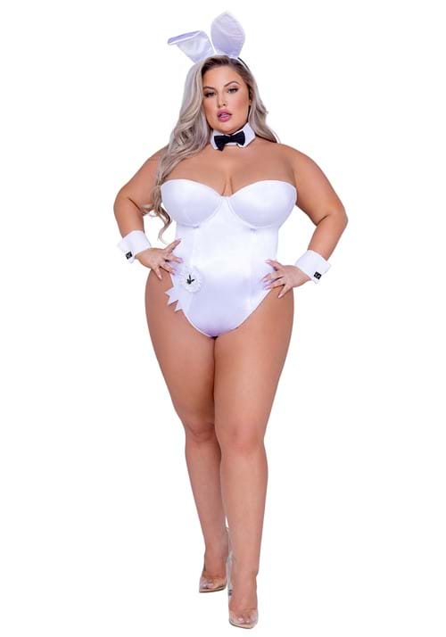 Women's Playboy Plus Size White Bunny Costume - US 3040