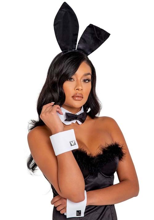 Women's Playboy Black Boudoir Bunny Costume - US 7280