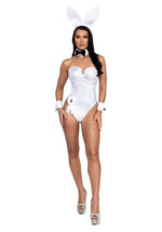 Playboy Women's White and Silver Rhinestone Bunny Costume - US 9003