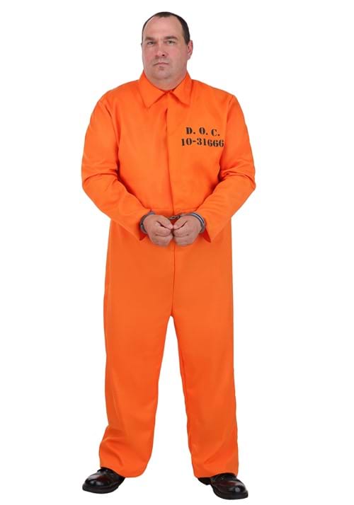 Plus Size Orange Prisoner Costume for Adults - US 0357