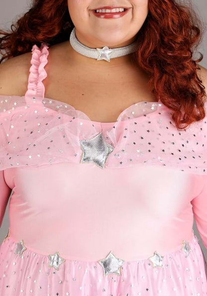 Deluxe Plus Size Pink Witch Dress Costume - US 5270