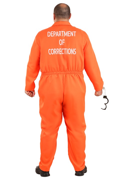 Plus Size Orange Prison Jumpsuit Costume for Men - US 0977