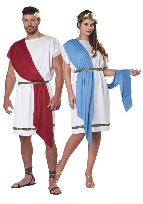 Plus Size Party Toga Costume for Adults - US 7296