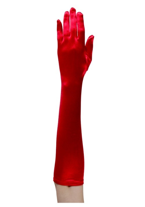 Adult Plus Size Red Elbow Length Gloves - US 1731