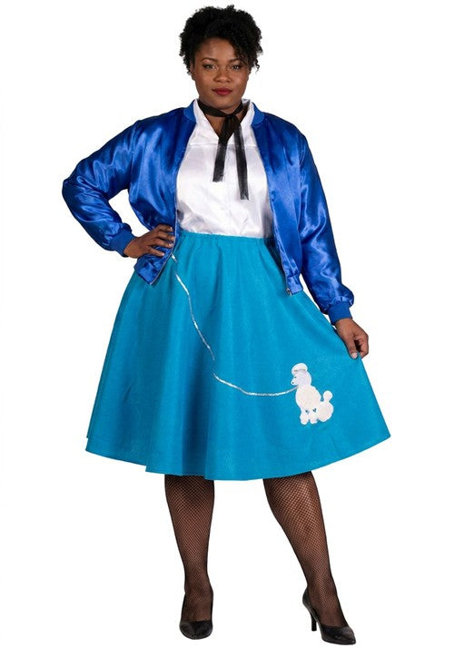 Plus Size 50's Blue Poodle Skirt Costume for Women - US 5184