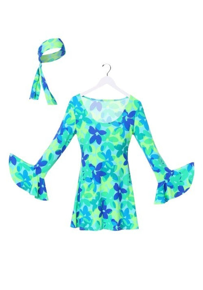 Women's Plus Size 70s Wild Flower Retro Dress Costume - US 1635