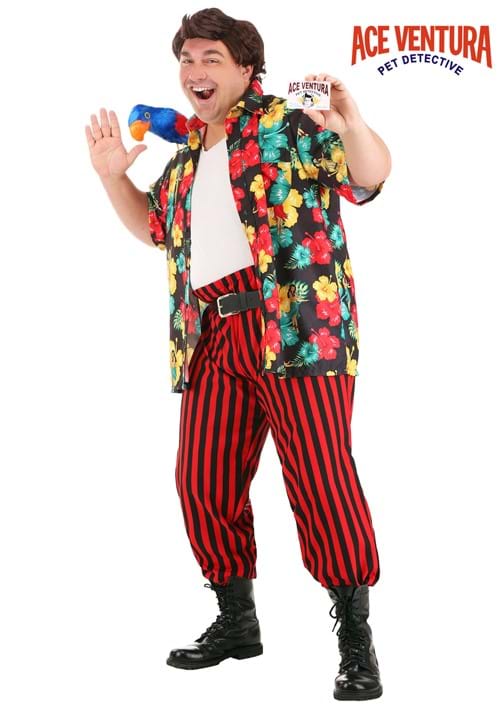 Men's Plus Size Ace Ventura Costume with Wig - US 3800