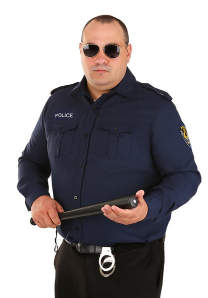 Plus Size Adult Long Sleeve Police Shirt - US 3660