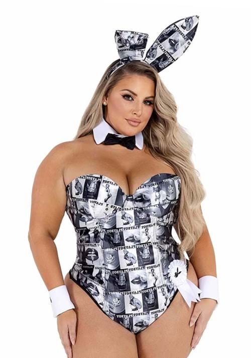 Plus Size Playboy Bunny Cover Girl Adult's Costume - US 6005