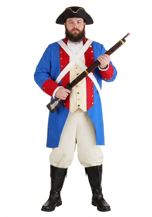 Plus Size American Revolution Soldier Men's Costume - US 4706