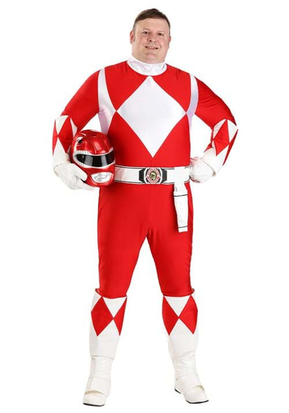 Plus Size Authentic Power Rangers Red Ranger Men's Costume - US 1086