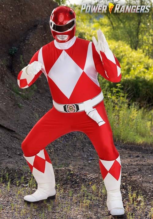 Plus Size Authentic Power Rangers Red Ranger Men's Costume - US 1086