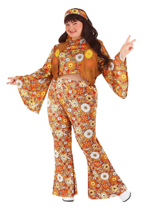 Plus Size Autumn Flower Hippie Women's Costume - US 0167