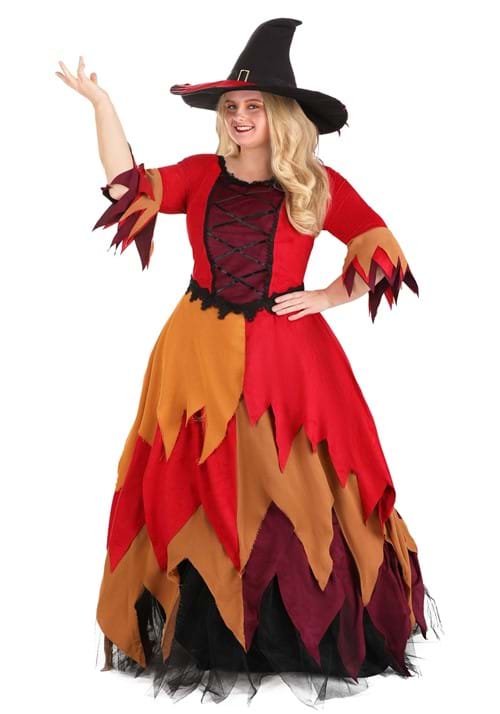 Plus Size Autumn Harvest Witch Costume for Women - US 0658