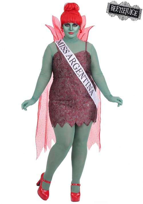 Plus Size Beetlejuice Receptionist Miss Argentina Costume for Women - US 9467
