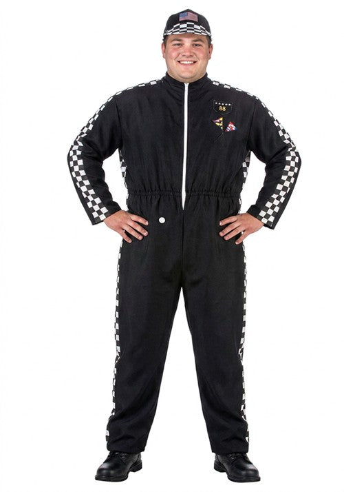 Plus Size Black Car Racer Jumpsuit Costume for Men - US 7957