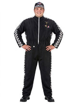 Plus Size Black Car Racer Jumpsuit Costume for Men - US 7957