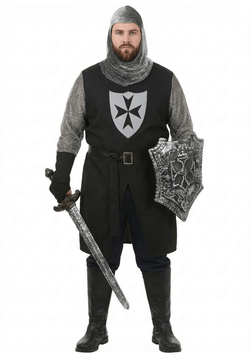 Plus Size Men's Black Knight Costume - US 9221
