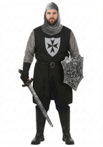 Plus Size Men's Black Knight Costume - US 9221