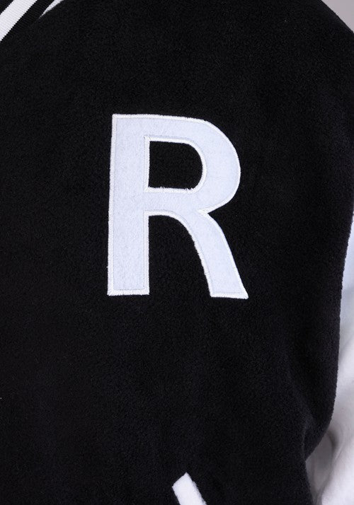 Plus Size Black Letterman Jacket Costume for Men - US 9153