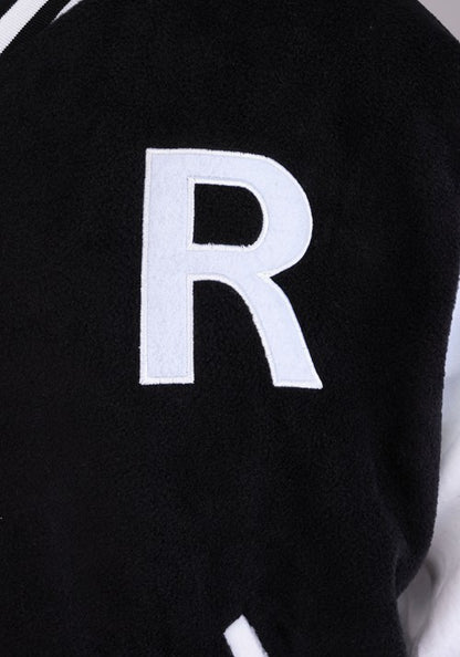 Plus Size Black Letterman Jacket Costume for Men - US 9153