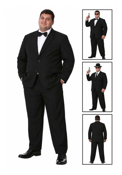 Plus Size Black Costume Suit for Men - US 2382