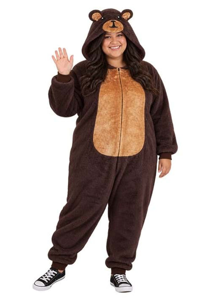 Plus Size Brown Bear Onesie Costume for Adults - US 3057