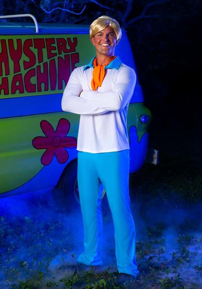 Men's Plus Size Retro Scooby Doo Fred Costume - US 5756