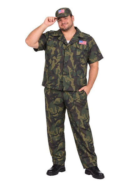 Plus Size Commando Camouflage Costume for Men - US 5952