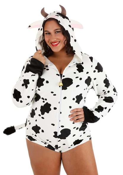 Plus Size Cow Costume Romper for Women - US 9914