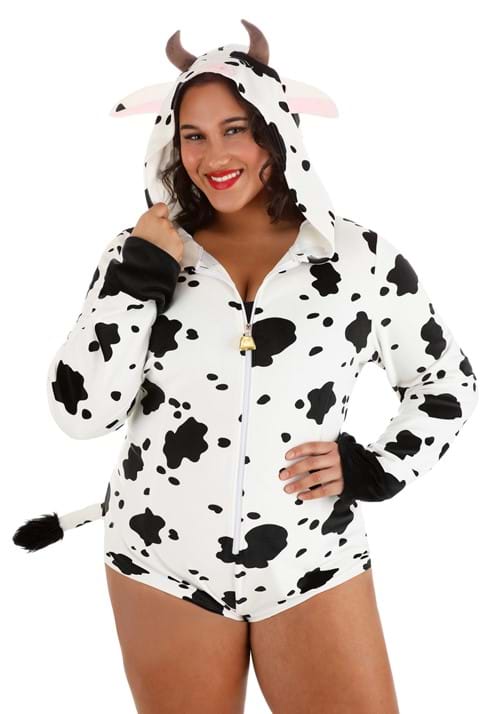 Plus Size Cow Costume Romper for Women - US 9914