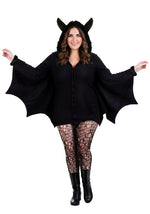 Plus Size Cozy Fleece Bat Zip Up Costume Dress for Women - US 1607