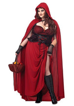 Plus Size Dark Red Riding Hood Costume for Women - US 9929