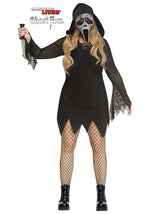 Plus Size Deluxe Bling Ghost Face Women's Costume - US 0940