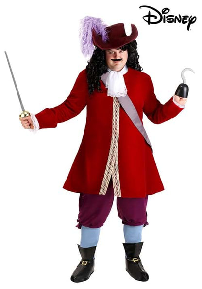 Plus Size Deluxe Disney Captain Hook Men's Costume - US 2924