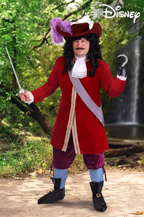 Plus Size Deluxe Disney Captain Hook Men's Costume - US 2924