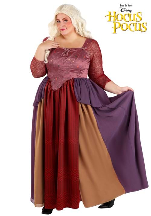 Women's Plus Size Deluxe Disney Hocus Pocus Sarah Sanderson Costume Dress - US 7495