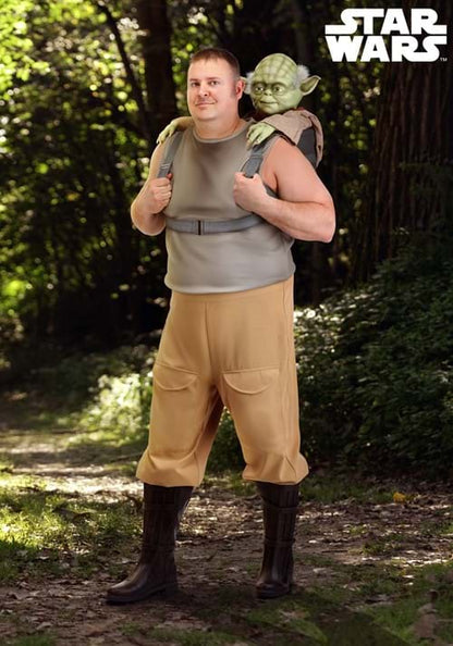 Plus Size Deluxe Star Wars Luke Skywalker with Yoda Costume for Men - US 0010