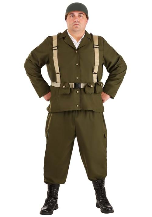 Plus Size Deluxe WW2 Soldier Costume for Men - US 0125